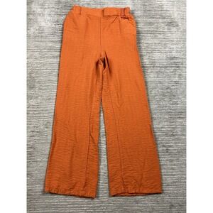 HG‎ Pants Womens Small Burnt Orange Pull On Elastic Waist 100% Cotton Casual
